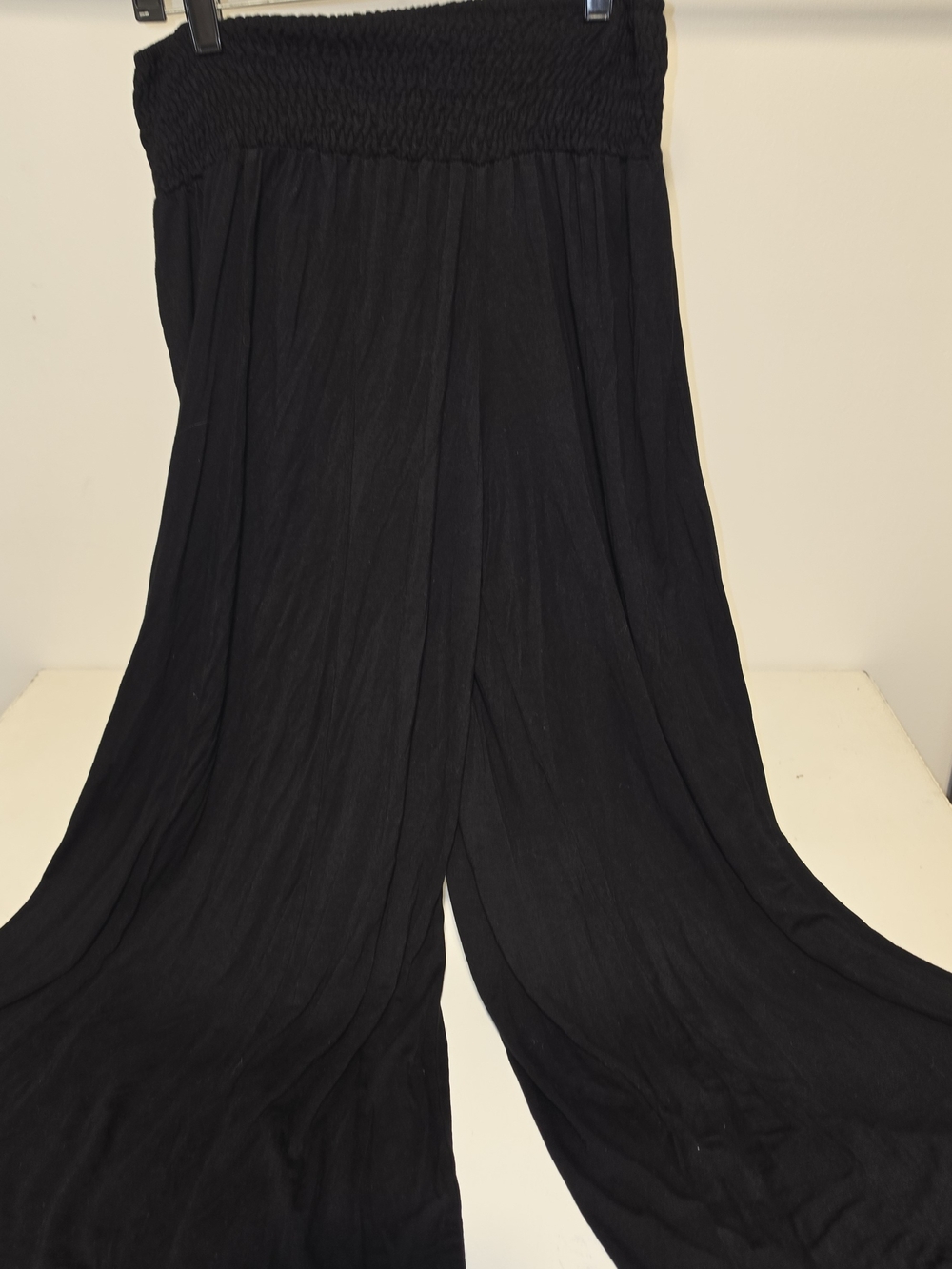 EARTHBOUND Black Wide-Leg Smocked Waist Palazzo Pants